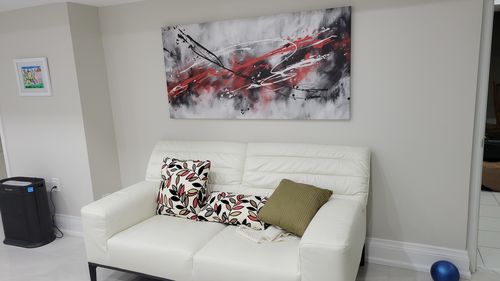 Customer photo review of 'Abstract Red & Black' Framed Canvas