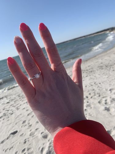 Customer photo review of Louily Classic Round Cut Engagement Ring In Sterling Silver
