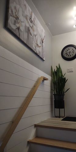 Customer photo review of 'Grey & Gold Flower' Framed Canvas (55" x 31")