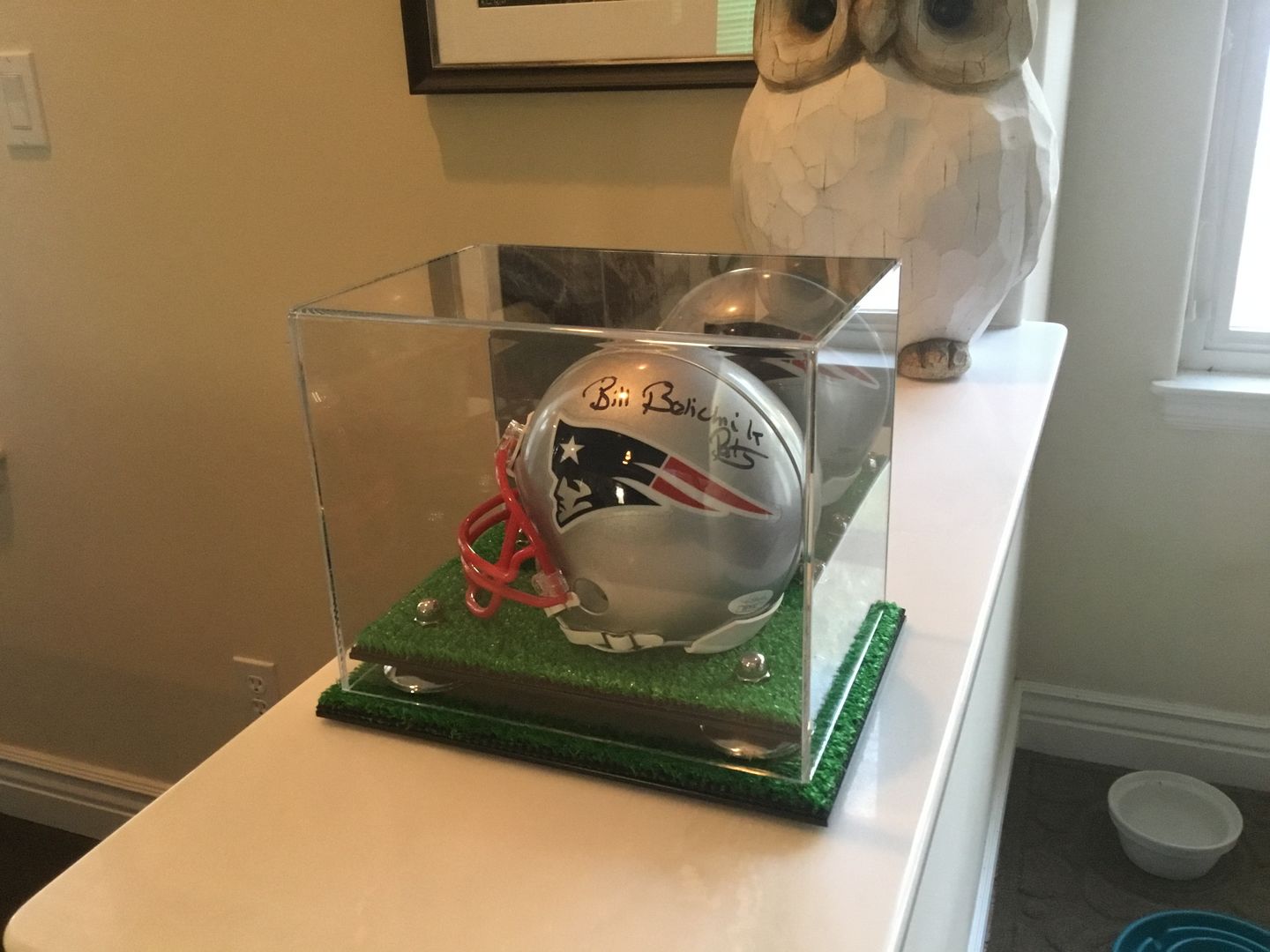 Customer photo review of Acrylic Mini - Miniature Football Helmet (not Full Size) Display Case Mirror