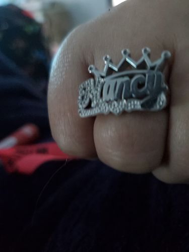 Customer photo review of BEADING CROWN NAME RING