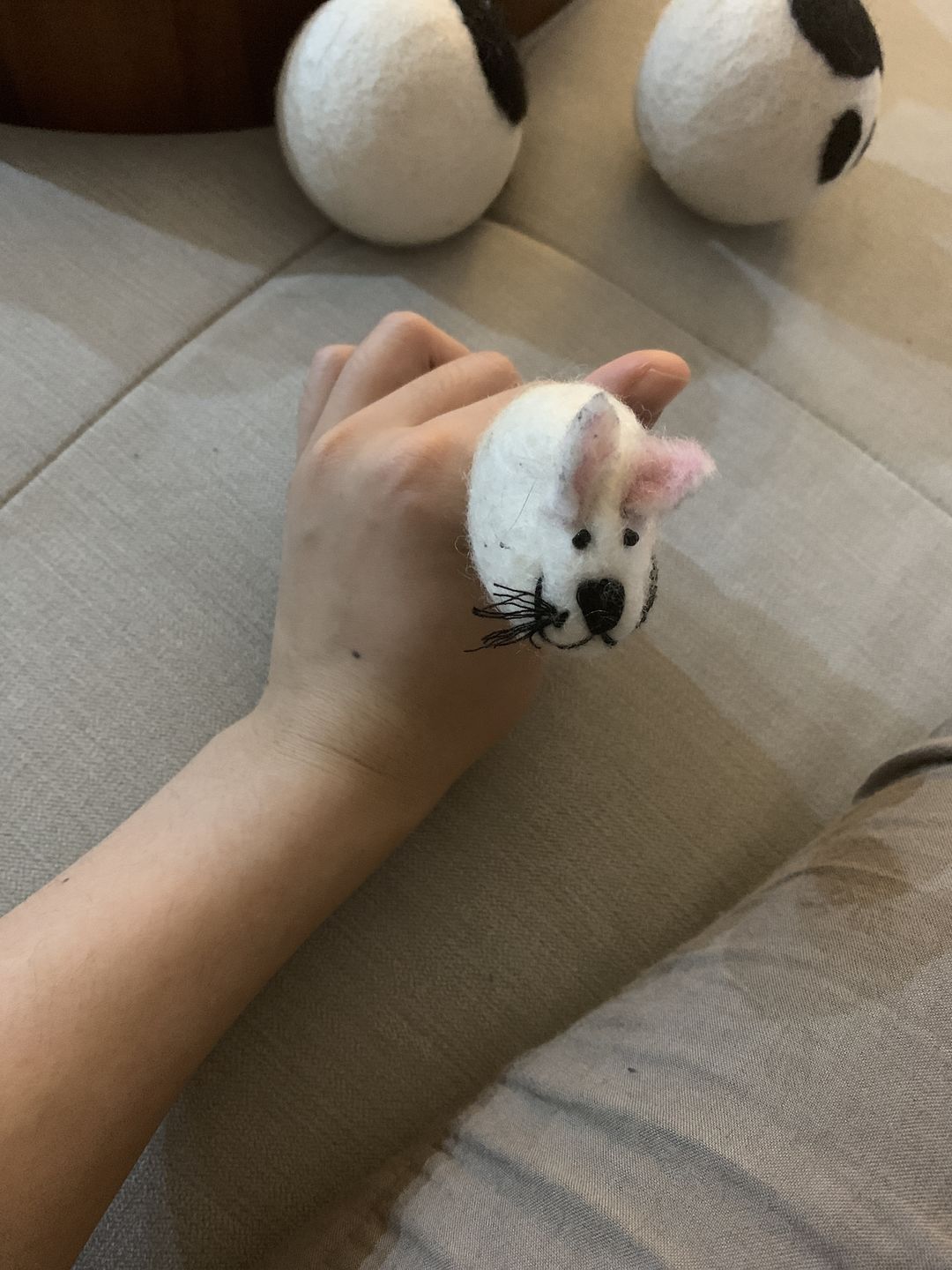 Customer photo review of Felt Mouse Toy for Cats