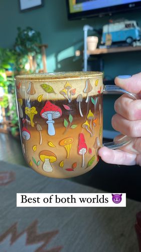 Customer photo review of Mushroom Glass Mug