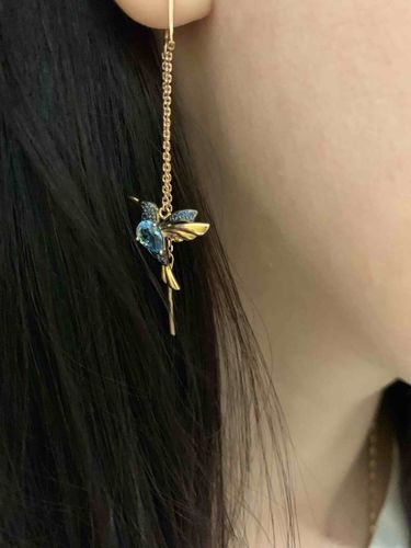 Customer photo review of Aretes de colibrí