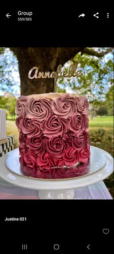 Customer photo review of Mirror Personalised Cake Topper (other colours available)