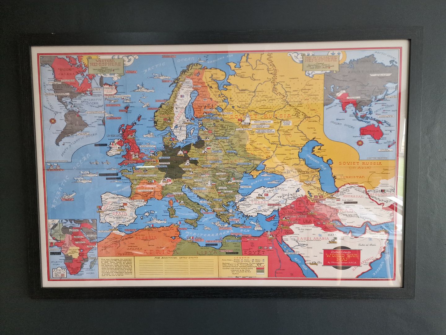 Customer photo review of Old World War 2 Map, 1942 by Stanley Turner  - "Dated Events" WW2 History Chart