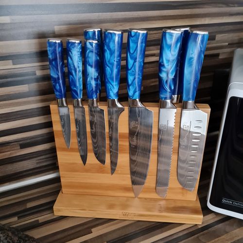 Customer photo review of Bundle Premium Blau - Messerset + Messerblock + Schärfer
