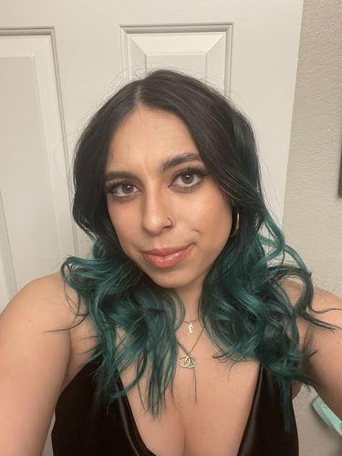 Customer photo review of old english initial necklace 2.0