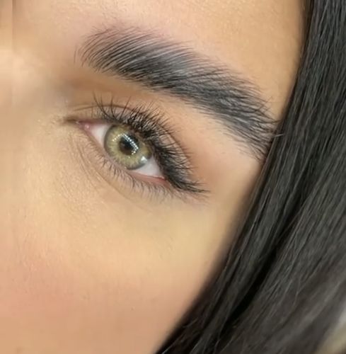 Customer photo review of EYEVOS Himalaya Brown Colored Contact Lenses