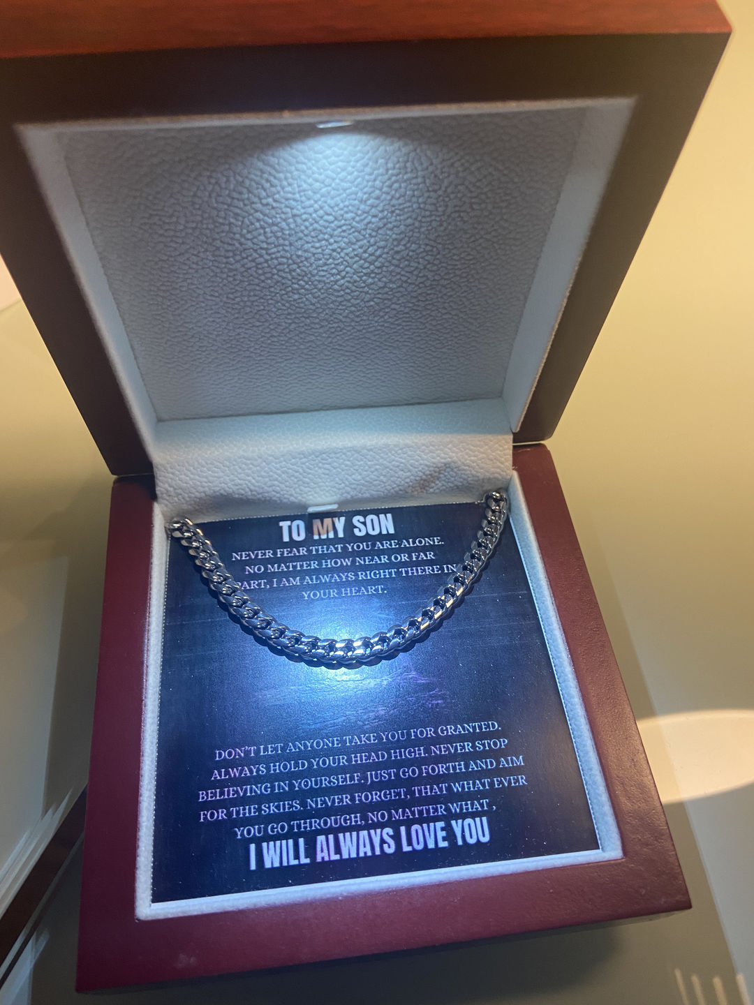Customer photo review of [Almost Sold Out] To My  Son - Cuban Link Chain