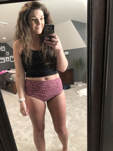 Customer photo review of Barefoot Bottom | Pink Animal Print | Final Sale