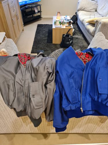 Customer photo review of Mens Classic Harrington Jacket - Grey