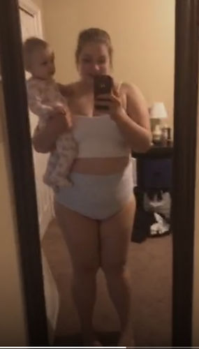 Customer photo review of Leisure Reversible Bottoms |  Powder Blue Leaf Print