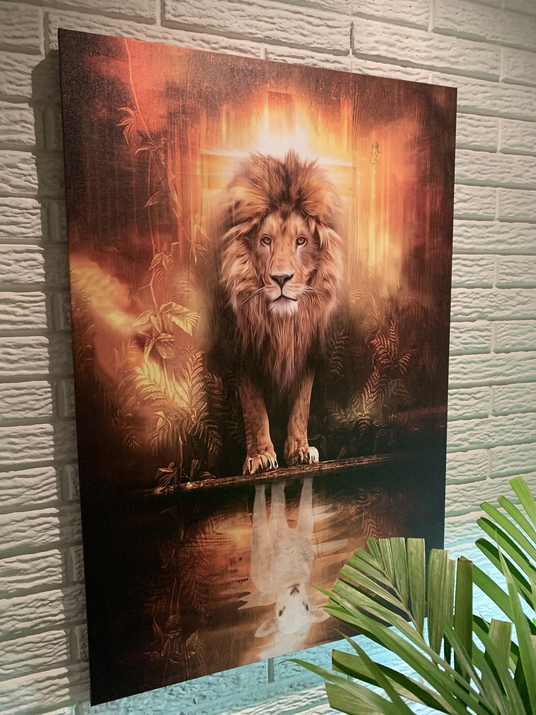 Customer photo review of Lion and Lamb Canvas Wall Art, Lion and Lamb Picture