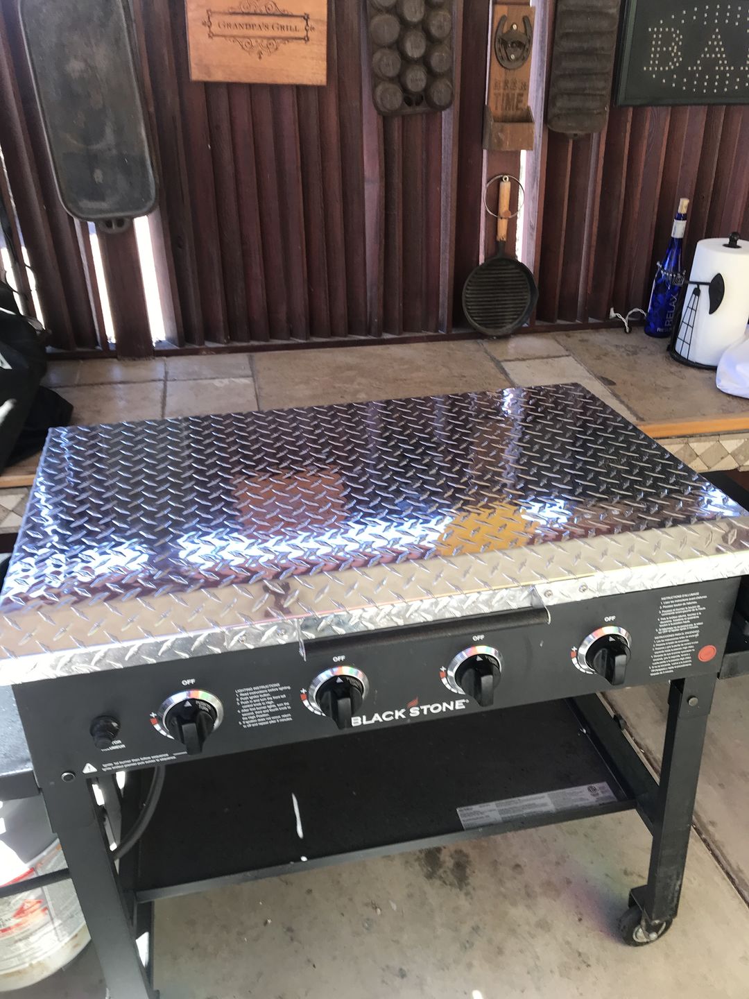 Customer photo review of GriddleGuard Diamond Plate Hard Cover Lid for Blackstone 36" Griddle