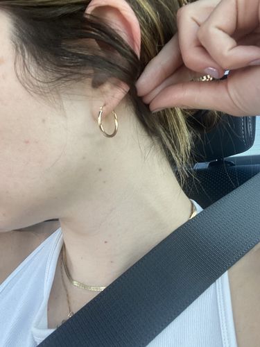 Customer photo review of 14k mish hoops