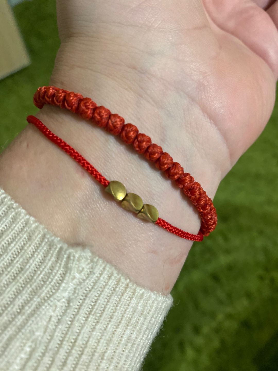 Customer photo review of Bracelet de Chance Tibétain "Perle de Cuivre"