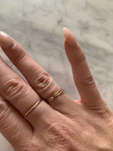Customer photo review of 14k birthstone ring (all 12 months)