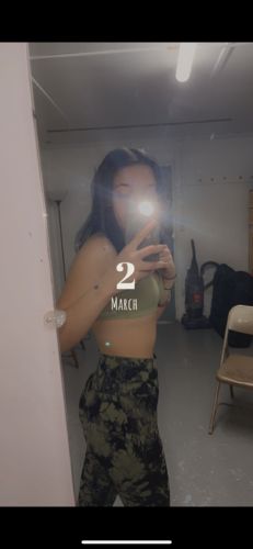 Customer photo review of Olive Ribbed Bralette