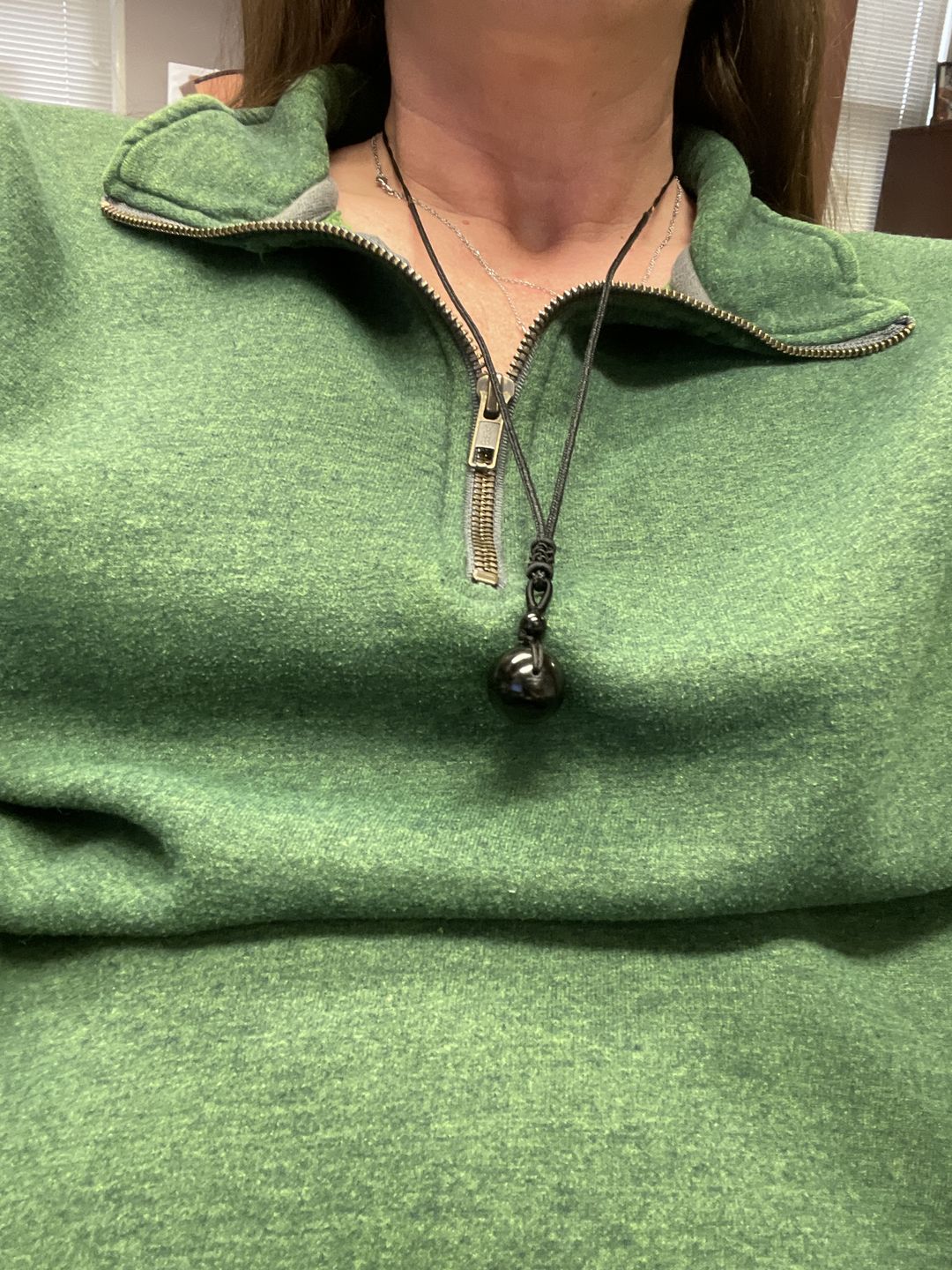 Customer photo review of Obsidian Stone Necklace