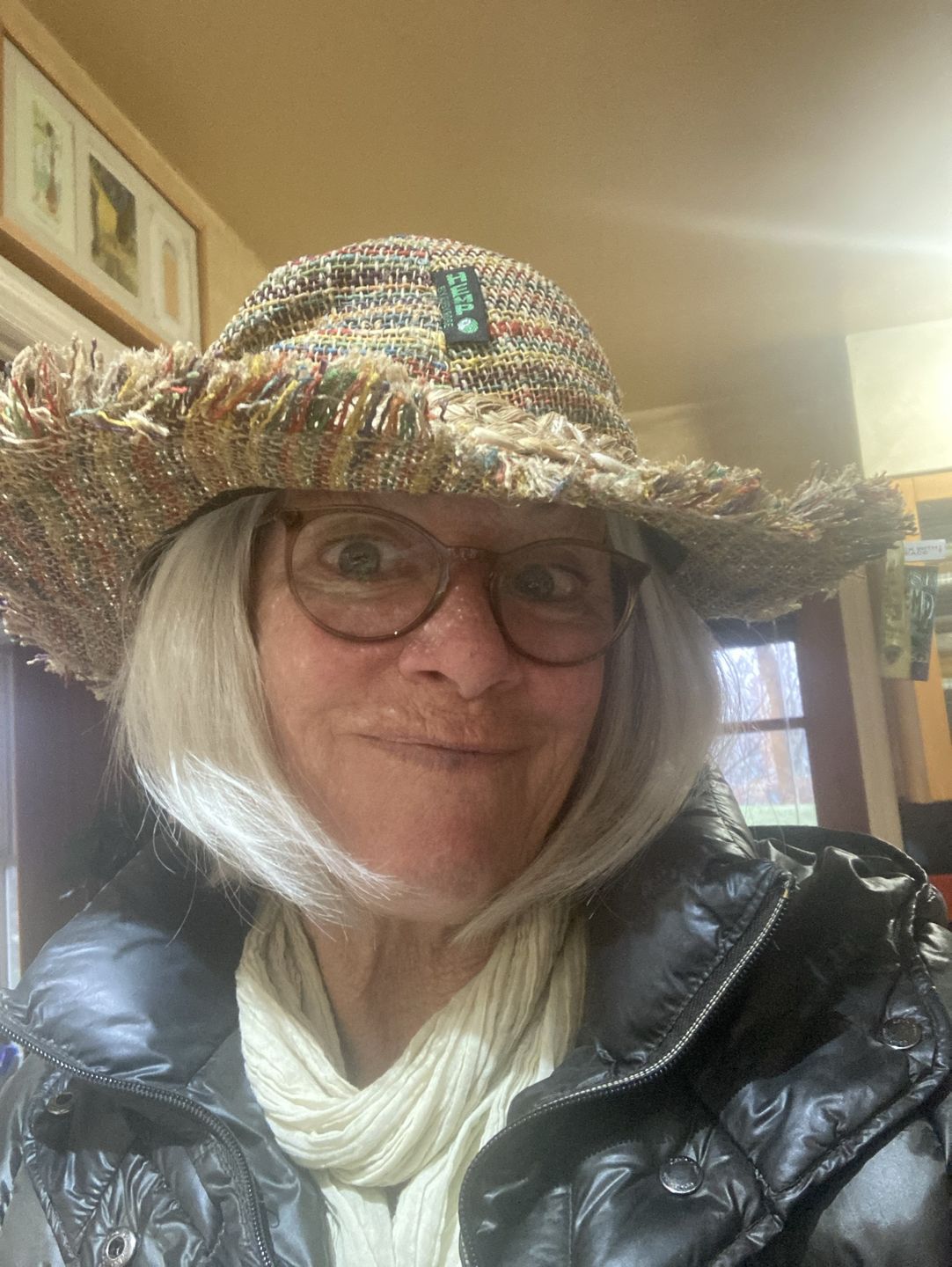 Customer photo review of Rainbow Woven Hemp Hat
