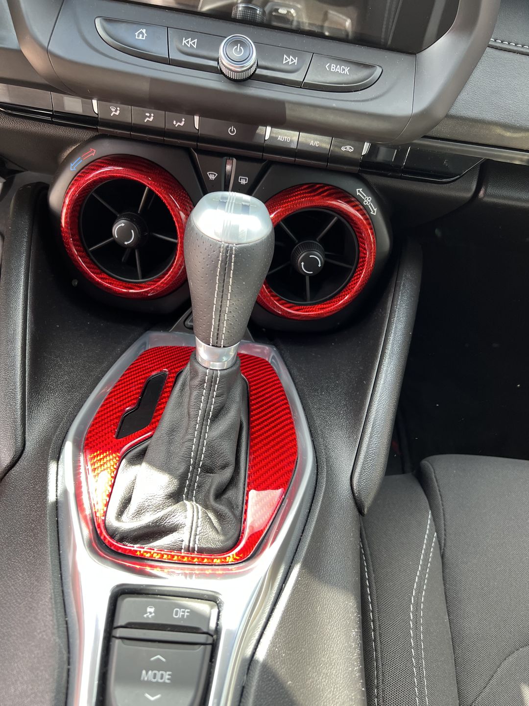 Customer photo review of [Set] Carbon Fiber Center Console AC Vent Covers For 2016-2021 Chevy Camaro