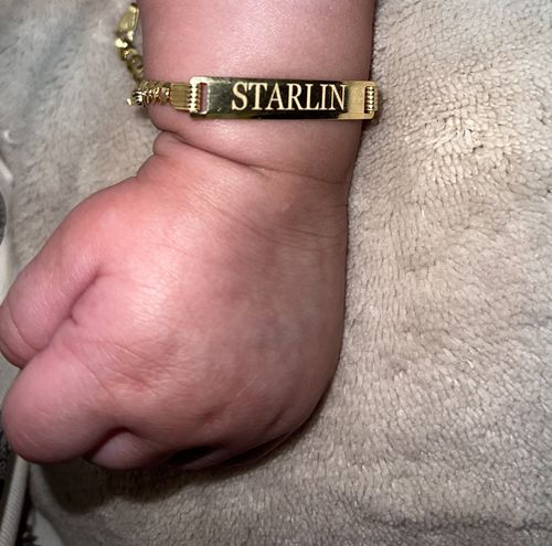 Customer photo review of *NEW* 14K Baby Bracelet For Engraving JTJ™