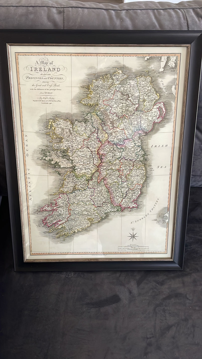 Customer photo review of Old Map of Ireland in 1798 by W. Faden - Rare Colour Atlas Map - Dublin, Belfast, Cork