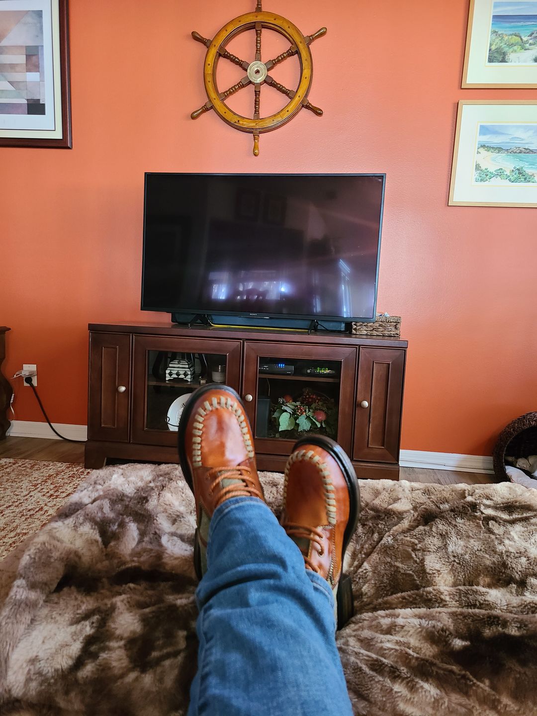 Customer photo review of Vintage Stitching Low Heel Ankle Boots