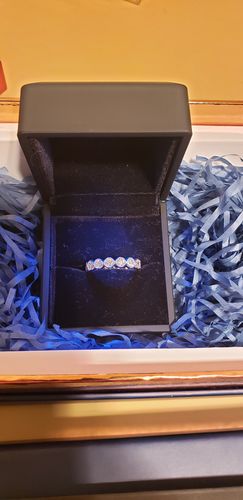 Customer photo review of 3.00 CT Round Cut Natural Diamonds - Eternity Rings