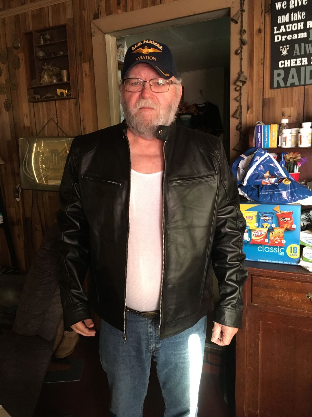 Customer photo review of Black Moto Leather Jacket