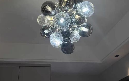 Customer photo review of 27 Light Cluster Bubble Grape Glass Chandelier