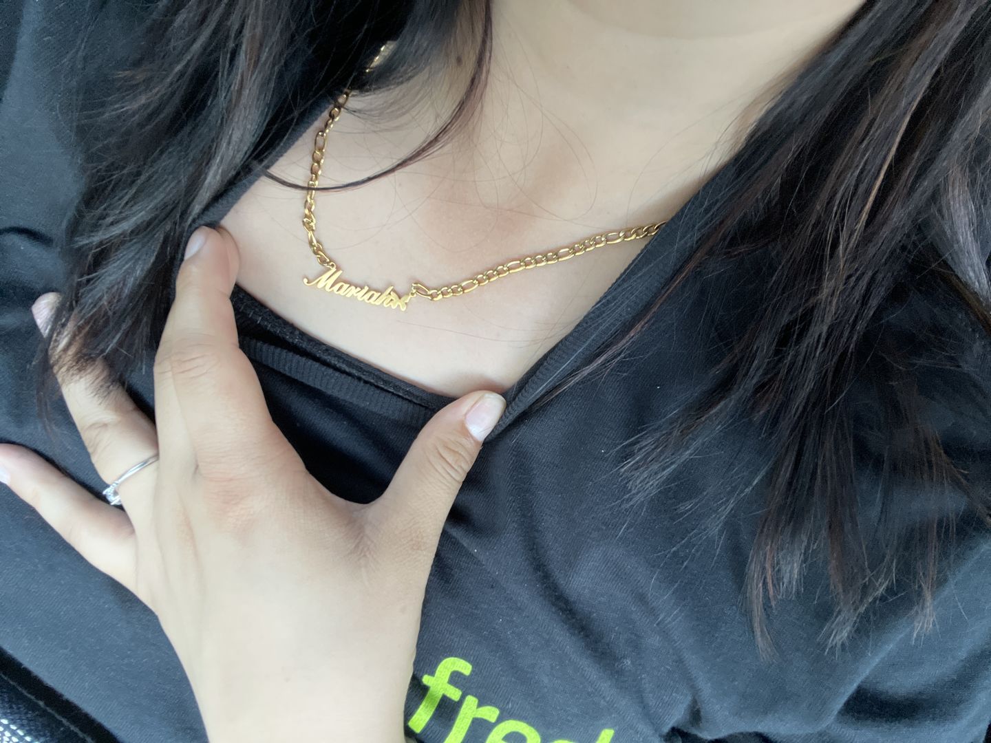 Customer photo review of Butterfly Name Necklace