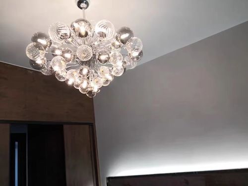 Customer photo review of 27 Light Cluster Bubble Grape Glass Chandelier