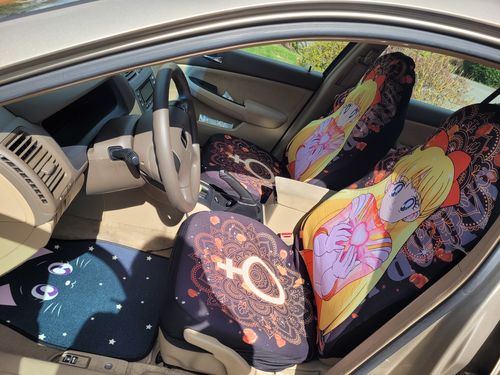Customer photo review of Sailor Venus Car Seat Covers Custom Anime Sailor Moon Car Interior Accessories
