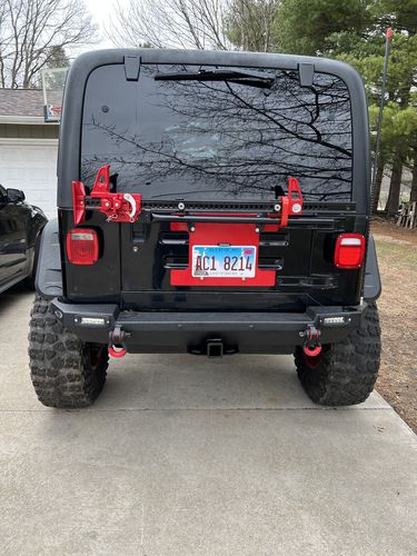 Customer photo review of Lift Jack Mount Hood Hinge Door Hinge Bracket For 2007-2018 Jeep Wrangler JK, 2019+ JL