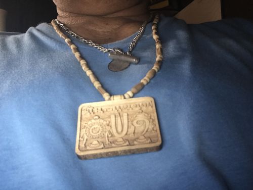 Customer photo review of Tulasi Maala with Tiruman Shanku Chakra Pendant / Vadakalai and Thenkalai Tiruman