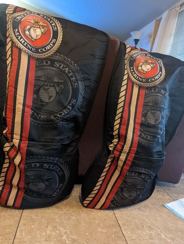 Customer photo review of US Marine Corps Car Seat Covers Custom Name Car Interior Accessories