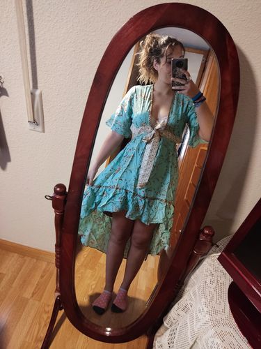 Customer photo review of MAISIE High-Low Midi Dress