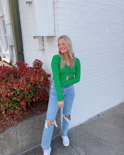 Customer photo review of Ecosy™ Wood Cellulose Button Down Versatile Cropped Cardigan