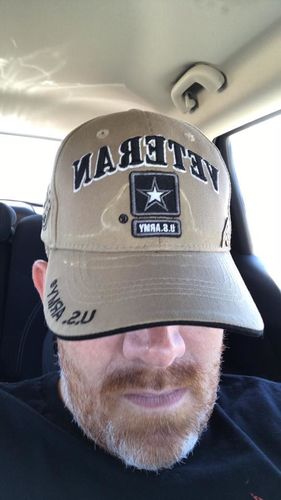 Customer photo review of U.S. ARMY hat Military VETERAN ARMY STRONG Licensed Baseball cap- Khaki Beige