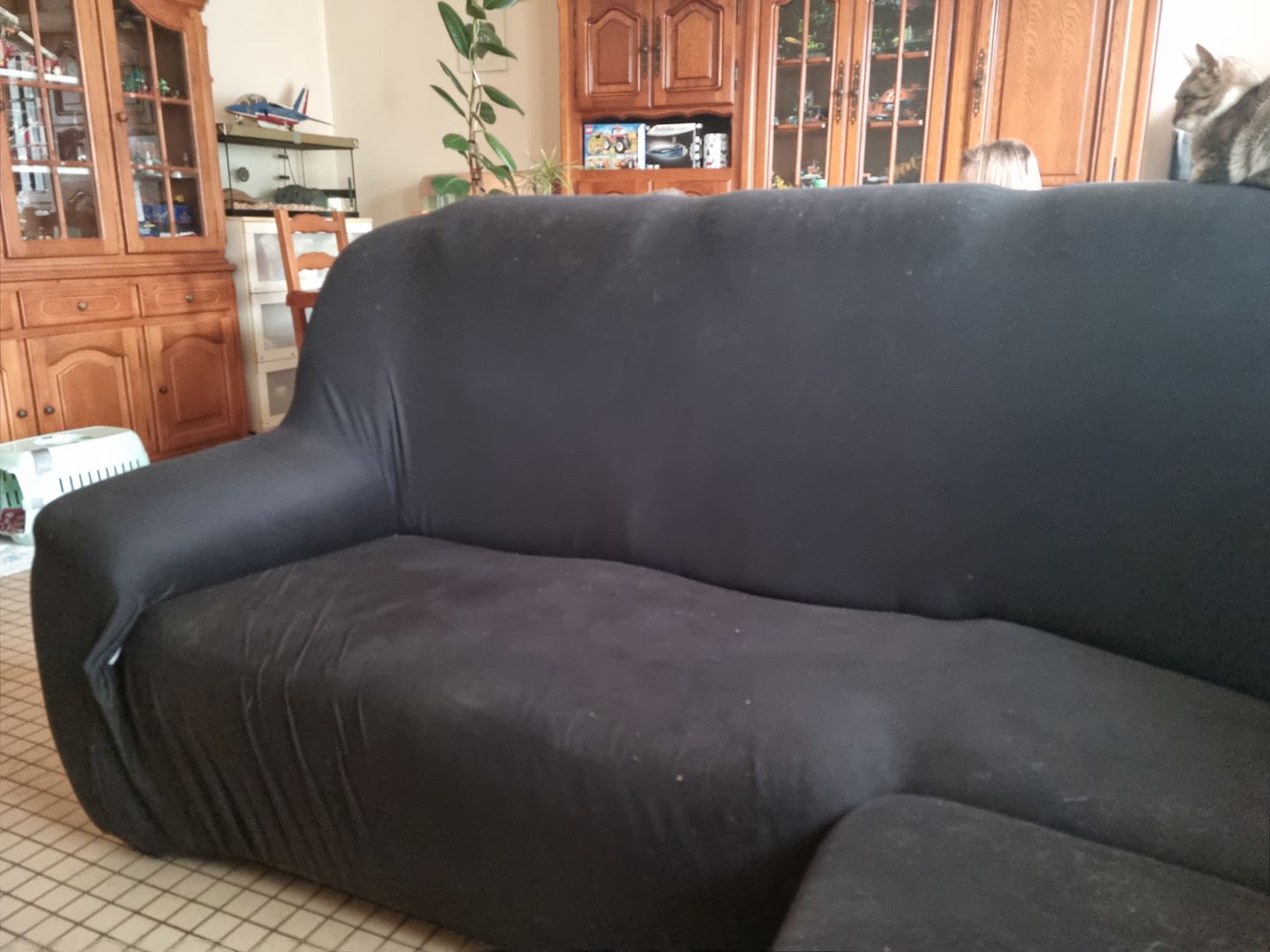 Customer photo review of Noir - Housses Extensibles de Fauteuil et Canapé