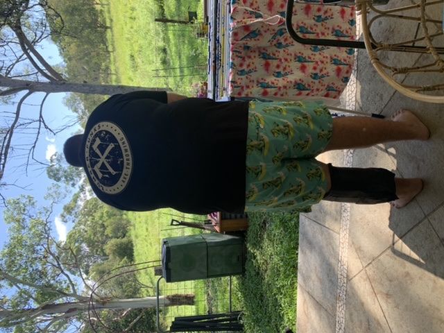 Customer photo review of Surfing Dinosaur Men's Boardshorts