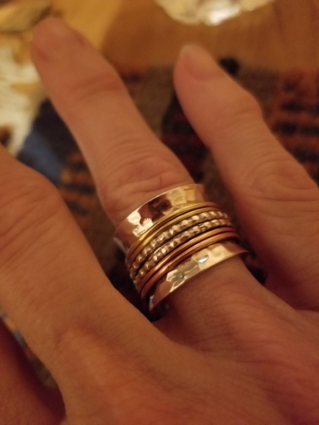 Customer photo review of Sterling Silver Two Tone Fidget Spinner Ring