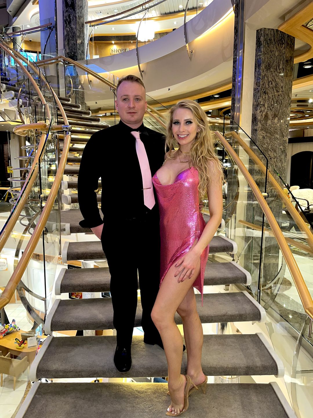 Customer photo review of Pink Backless Chainmail Dress
