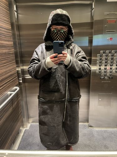 Customer photo review of New oversized long jackets winter coats black zippered wool overcoat