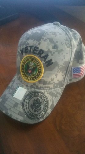 Customer photo review of U.S. ARMY hat Military VETERAN ARMY Official Licensed Flag Baseball cap-ACU camo