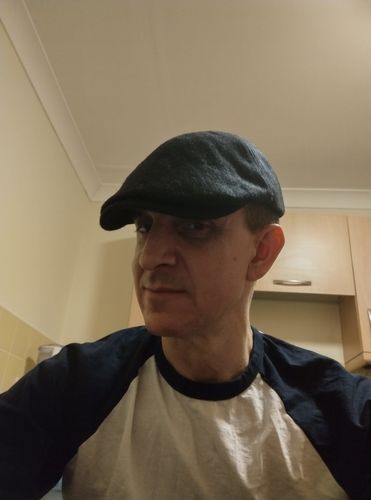 Customer photo review of Adult Melton Wool Ivy Flat Cap - Charcoal