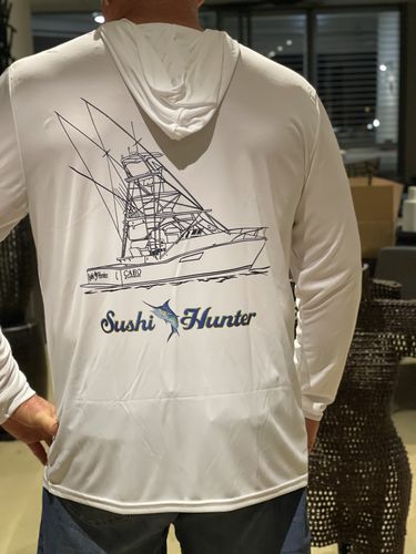 Customer photo review of Dri-Fit Short Sleeve Custom Boat Shirts (Front & Back)