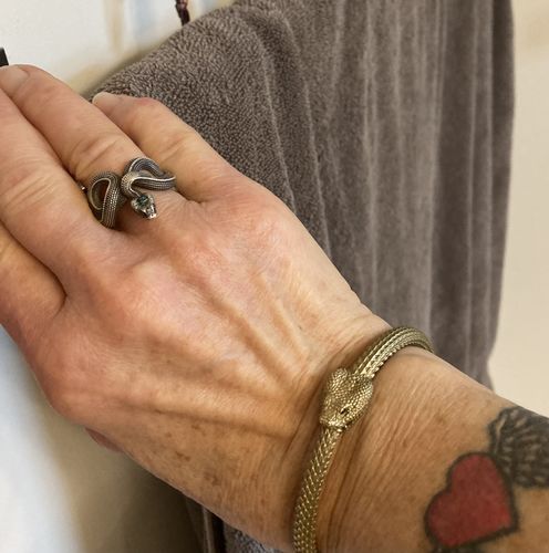Customer photo review of Brass Ouroboros Bracelet
